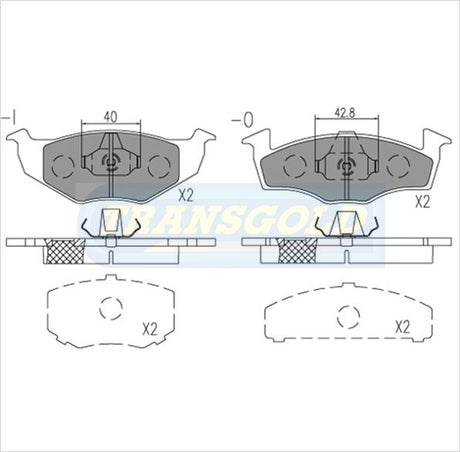 Brake Pads Front Fits Volkswagen Golf 1.8, 1.9 '96-98 TG1407N - Transgold | Universal Auto Spares