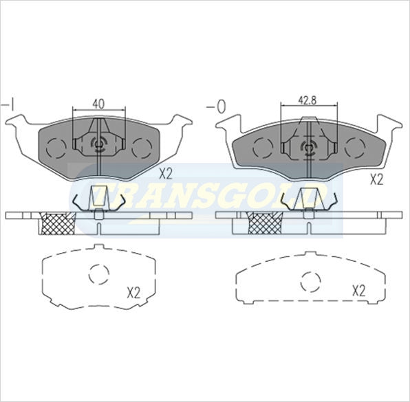 Brake Pads Front Fits Volkswagen Golf 1.8, 1.9 '96-98 TG1407N - Transgold | Universal Auto Spares