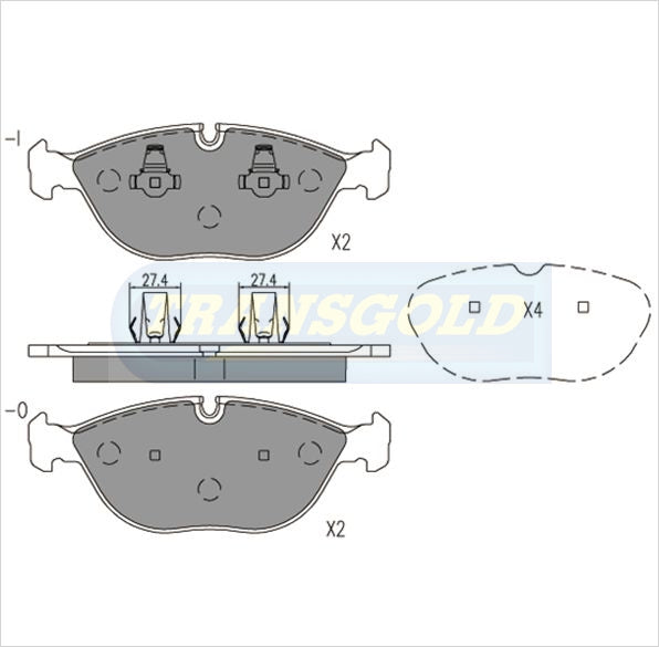 Brake Pads Front Fits Mercedes Benz E430,E320,E280, Audi Rs4, BMW Z8, 7 Series TG1408N - Transgold | Universal Auto Spares