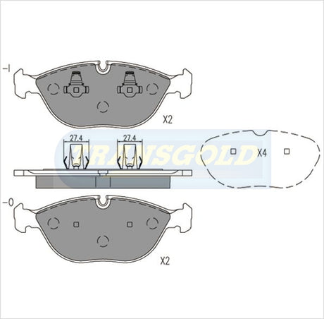 Brake Pads Front Fits Mercedes Benz E430,E320,E280, Audi Rs4, BMW Z8, 7 Series TG1408N - Transgold | Universal Auto Spares