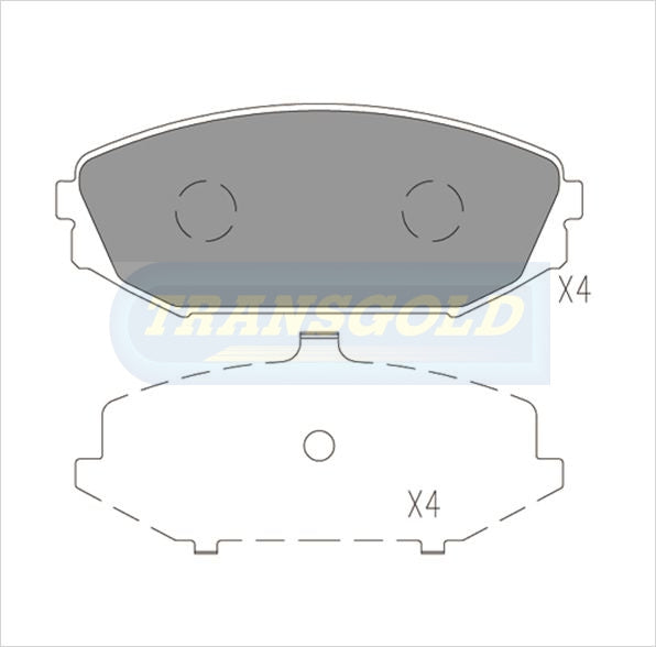 Brake Pads Front Fits Honda Odyssey V6 Wagon 1999 On TG1410 - Transgold | Universal Auto Spares
