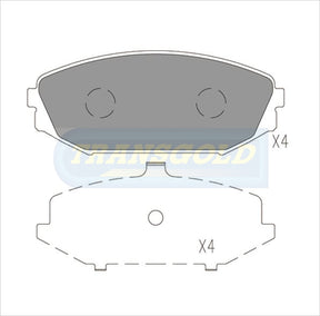Brake Pads Front Fits Honda Odyssey V6 Wagon 1999 On TG1410 - Transgold | Universal Auto Spares