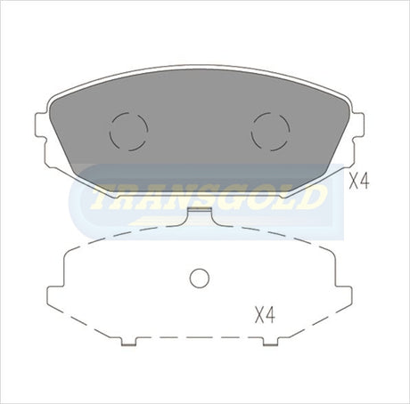 Brake Pads Front Fits Honda Odyssey V6 Wagon 1999 On TG1410 - Transgold | Universal Auto Spares