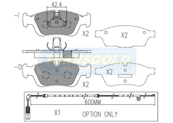 Brake Pads Front Fits BMW 316, 318, 320, 323, 328 '98 On TG1414N - Transgold | Universal Auto Spares