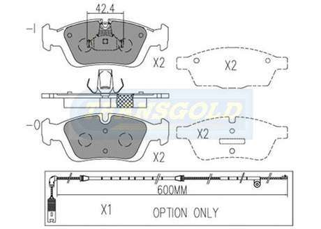 Brake Pads Front Fits BMW 316, 318, 320, 323, 328 '98 On TG1414N - Transgold | Universal Auto Spares