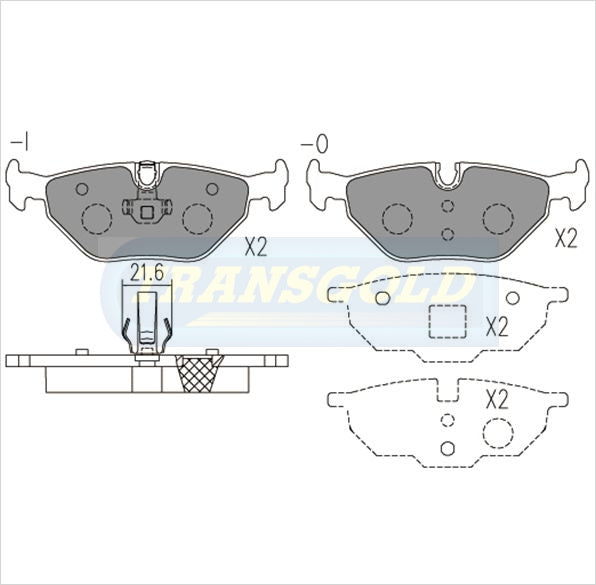 Brake Pads Rear Fits BMW 316, 318, 320, 323, 328 '98 On TG1415N - Transgold | Universal Auto Spares
