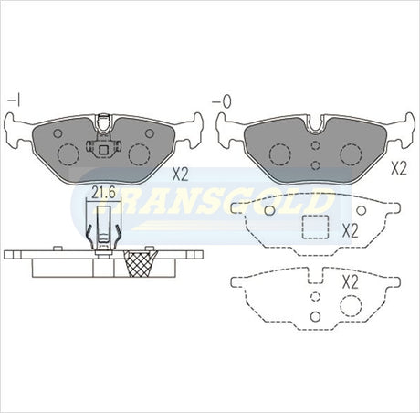 Brake Pads Rear Fits BMW 316, 318, 320, 323, 328 '98 On TG1415N - Transgold | Universal Auto Spares
