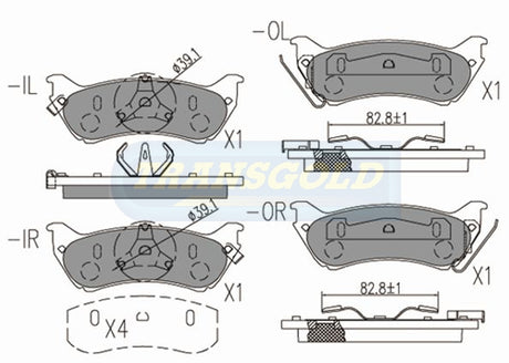 Brake Pads Rear Fits Mercedes Ml320 Sep 98 On, Ml430 Mar 99-01 TG1417N - Transgold | Universal Auto Spares