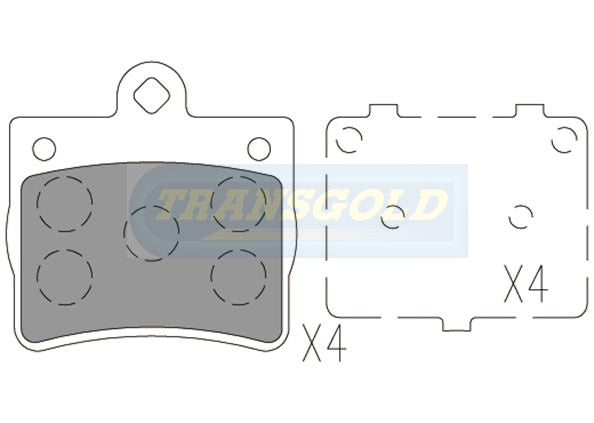 Brake Pads Rear Fits Mercedes C-Class 93 On TG1418N - Transgold | Universal Auto Spares