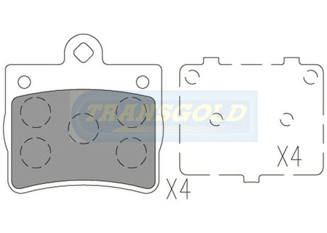 Brake Pads Rear Fits Mercedes C-Class 93 On TG1418N - Transgold | Universal Auto Spares