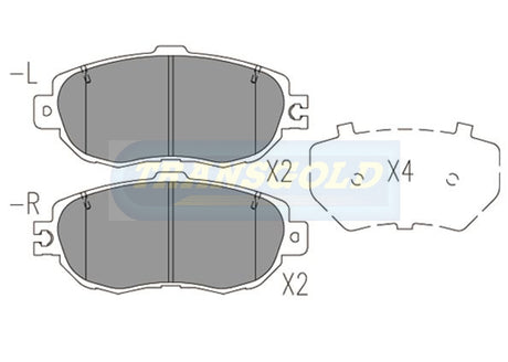 Brake Pads Front Fits Lexus Ls400 1993 On TG1419N - Transgold | Universal Auto Spares