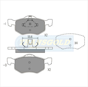 Brake Pads Front Fits Mazda Tribute, Ford Escape 4WD Wagon 3.0 Feb 2001 On TG1426N - Transgold | Universal Auto Spares
