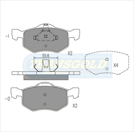 Brake Pads Front Fits Mazda Tribute, Ford Escape 4WD Wagon 3.0 Feb 2001 On TG1426N - Transgold | Universal Auto Spares