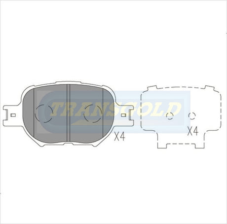 Brake Pads Front Fits Toyota Celica, Corolla Zzt231R Sx 2D 1.8 Nov 99 On TG1431N - Transgold | Universal Auto Spares