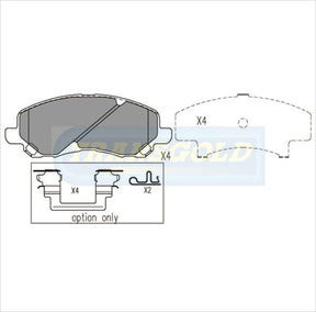 Brake Pads Front Fits Mitsubishi Outlander, Galant Ea3W,Ec3W (USA) 2001 On TG1441N - Transgold | Universal Auto Spares