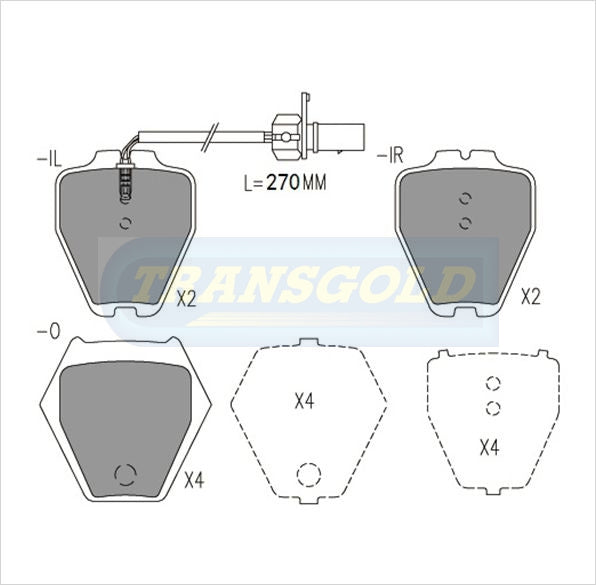 Brake Pads Front/Rear Fits Audi All Road,A4,A6, Volkswagon Passat, Phaeton TG1442N - Transgold | Universal Auto Spares