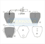 Brake Pads Front/Rear Fits Audi All Road,A4,A6, Volkswagon Passat, Phaeton TG1442N - Transgold | Universal Auto Spares