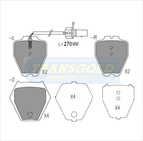 Brake Pads Front/Rear Fits Audi All Road,A4,A6, Volkswagon Passat, Phaeton TG1442N - Transgold | Universal Auto Spares