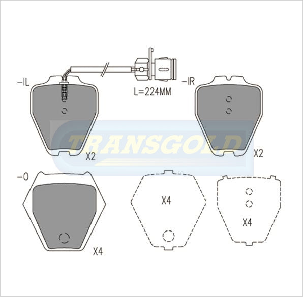 Brake Pads Front Fits Audi S4,A8,A6,100 TG1443N - Transgold | Universal Auto Spares
