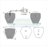 Brake Pads Front Fits Audi S4,A8,A6,100 TG1443N - Transgold | Universal Auto Spares