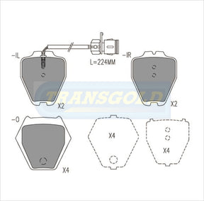 Brake Pads Front Fits Audi S4,A8,A6,100 TG1443N - Transgold | Universal Auto Spares