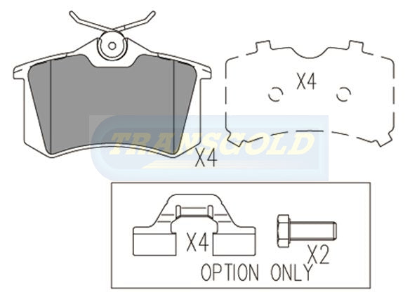 Brake Pads Rear Fits Volkswagen 3D 2.0 Hatchback Beetle Jan2000 On, Volkswagen Bora 2.0,2.3 Sedan2000 On TG1449N - Transgold | Universal Auto Spares