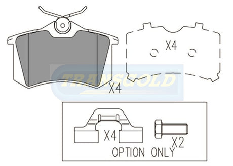 Brake Pads Rear Fits Volkswagen 3D 2.0 Hatchback Beetle Jan2000 On, Volkswagen Bora 2.0,2.3 Sedan2000 On TG1449N - Transgold | Universal Auto Spares