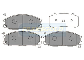 Brake Pads Front Fits Kia Sorrento, Hyundai Santa Fe, Trajet, Grandeur Xg '00 On TG1450N - Transgold | Universal Auto Spares