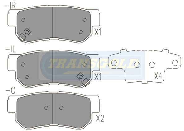 Brake Pads Rear Fits Hyundai Ef Sonata 2.0,2.4,2.7/Grandeur XG 1999 On TG1451N - Transgold | Universal Auto Spares