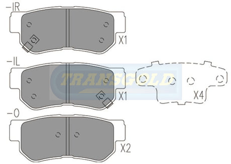 Brake Pads Rear Fits Hyundai Ef Sonata 2.0,2.4,2.7/Grandeur XG 1999 On TG1451N - Transgold | Universal Auto Spares
