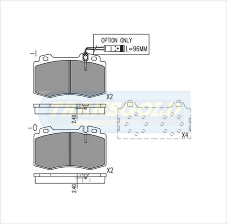 Brake Pads Front Fits Mercedes Cl500.Ml55,S430,S500,Sl500 '99 0n, Ml430,Ml500 '02 On TG1453N - Transgold | Universal Auto Spares