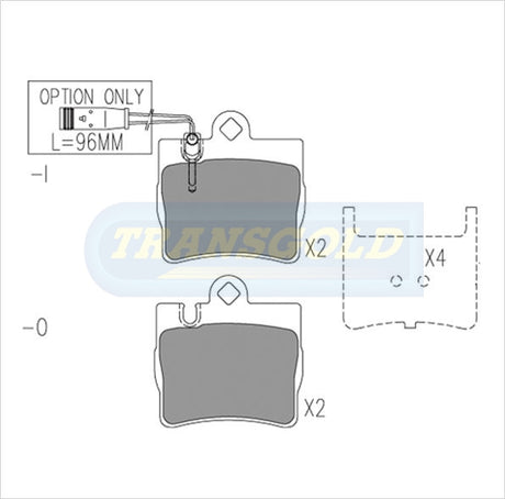 Brake Pads Rear Fits Mercedes Cl500,Ml55, S430,S500 '99 On, Ml430,Ml500 2002 On TG1458N - Transgold | Universal Auto Spares