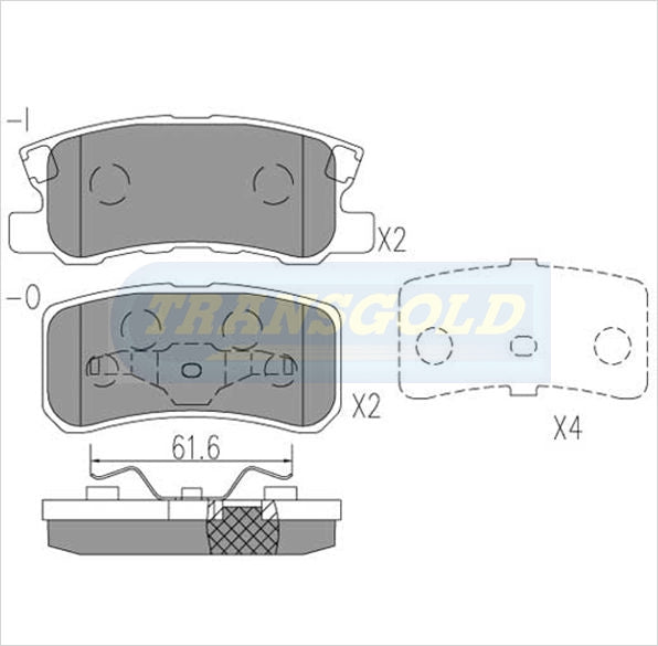 Brake Pads Rear Fits Mitsu Pajero NM TG1464N - Transgold | Universal Auto Spares