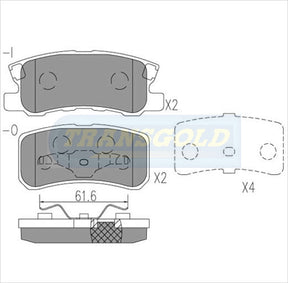 Brake Pads Rear Fits Mitsu Pajero NM TG1464N - Transgold | Universal Auto Spares