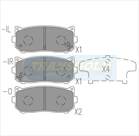 Brake Pads Rear Fits Kia Mentor 1.5 Oct 96-jun 2000, Spectra 1.8 2000-01 TG1466N - Transgold | Universal Auto Spares