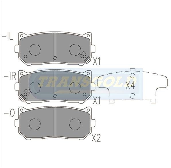 Brake Pads Rear Fits Kia Mentor 1.5 Oct 96-jun 2000, Spectra 1.8 2000-01 TG1466N - Transgold | Universal Auto Spares