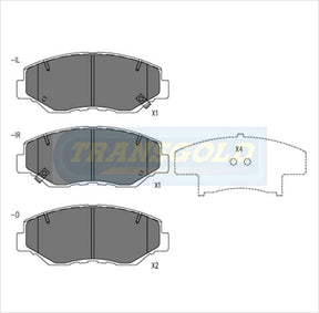 Brake Pads Front Fits Honda Crv 02-On Honda Accord Euro 03 On DB1481 TG1481N - Transgold | Universal Auto Spares