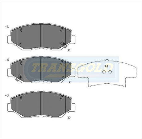Brake Pads Front Fits Honda Crv 02-On Honda Accord Euro 03 On DB1481 TG1481N - Transgold | Universal Auto Spares