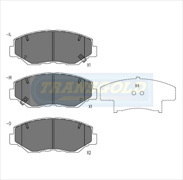 Brake Pads Front Fits Honda Crv 02-On Honda Accord Euro 03 On DB1481 TG1481N - Transgold | Universal Auto Spares