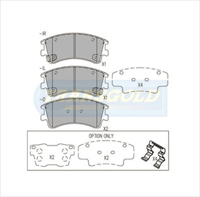 Brake Pads Front Fits Mazda 6 Gy Wagon 02-05 2.3 TG1484N - Transgold | Universal Auto Spares