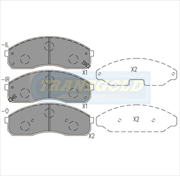 Brake Pads Front Fits Kia Carnival 2000 On, Kia Pregio 1999-2006 DB1489 TG1489N - Transgold | Universal Auto Spares