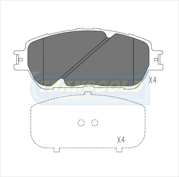Brake Pads Front Fits Lexus Es300 Sedan 2002 On TG1490N - Transgold | Universal Auto Spares