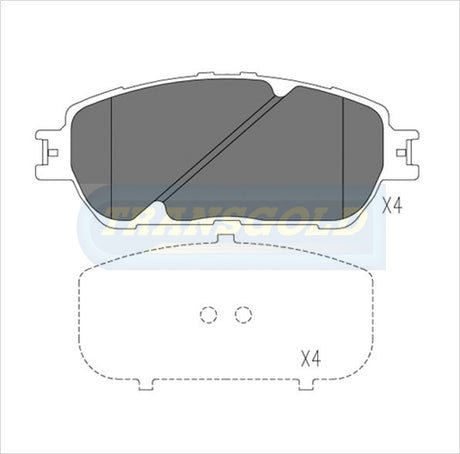Brake Pads Front Fits Lexus Es300 Sedan 2002 On TG1490N - Transgold | Universal Auto Spares