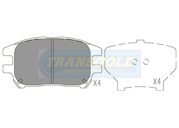Brake Pads Front Fits Lexus RX300 02-03 TG1494N - Transgold | Universal Auto Spares