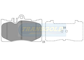 Brake Pads Front Fits Lexus Ls430 Sedan 2001 On TG1496N - Transgold | Universal Auto Spares