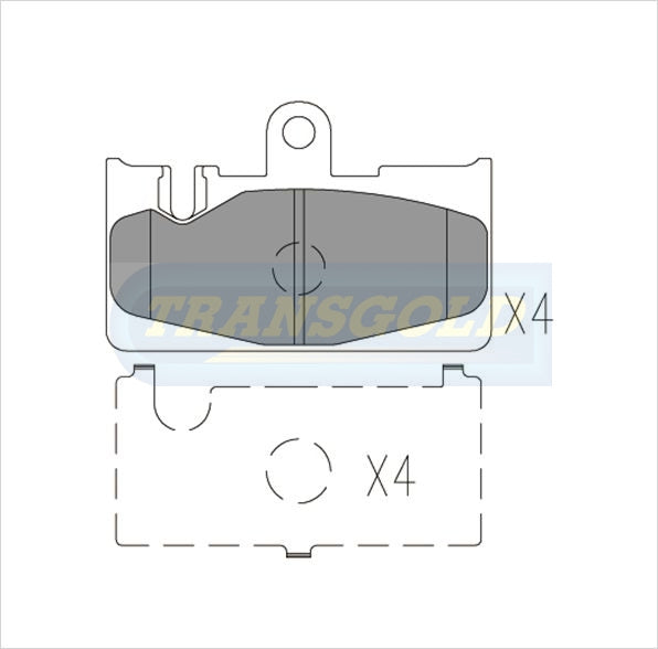 Brake Pads Rear Fits Lexus Ls430 00-On TG1497 - Transgold | Universal Auto Spares
