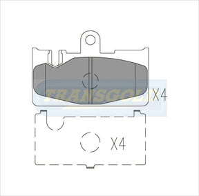 Brake Pads Rear Fits Lexus Ls430 00-On TG1497 - Transgold | Universal Auto Spares