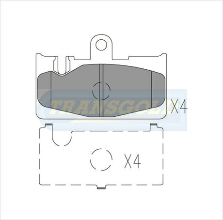 Brake Pads Rear Fits Lexus Ls430 00-On TG1497 - Transgold | Universal Auto Spares