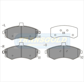 Brake Pads Front Fits Hyundai Elantra 03 2.0L TG1503N - Transgold | Universal Auto Spares