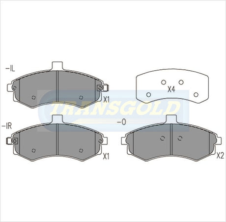 Brake Pads Front Fits Hyundai Elantra 03 2.0L TG1503N - Transgold | Universal Auto Spares